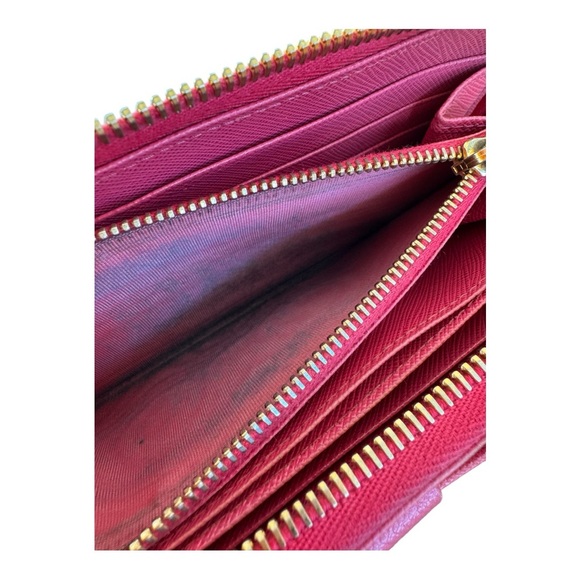 Prada Saffiano Fiocco Leather Peonia Long Zip Wallet (Full Inclusion) - Picture 7 of 11